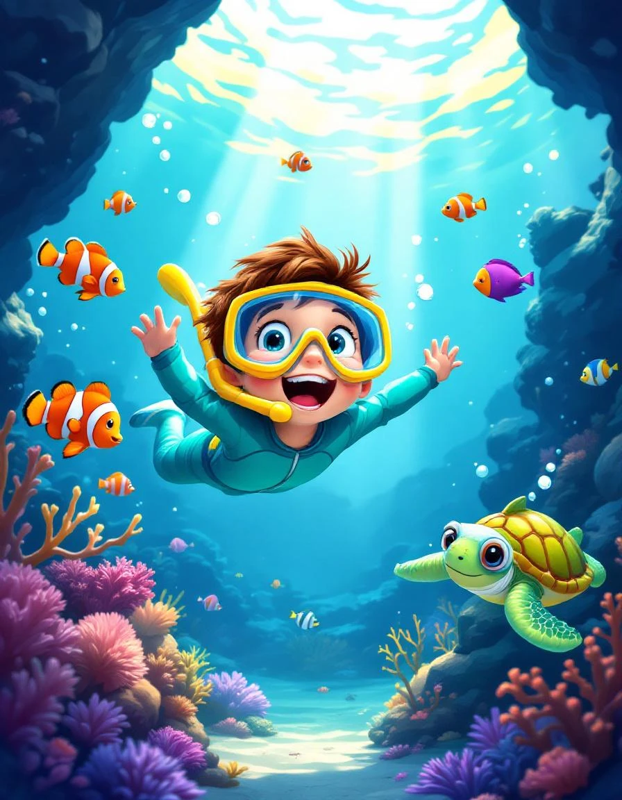 Sample storybook page — Ocean Explorer